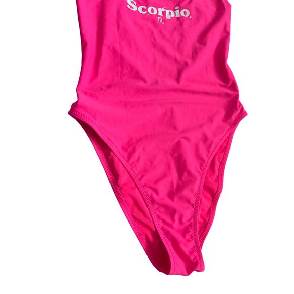 Aerie Astrology Scorpio Babewatch Cheekiest Pink One Piece Swimsuit Size Small - Picture 6 of 7